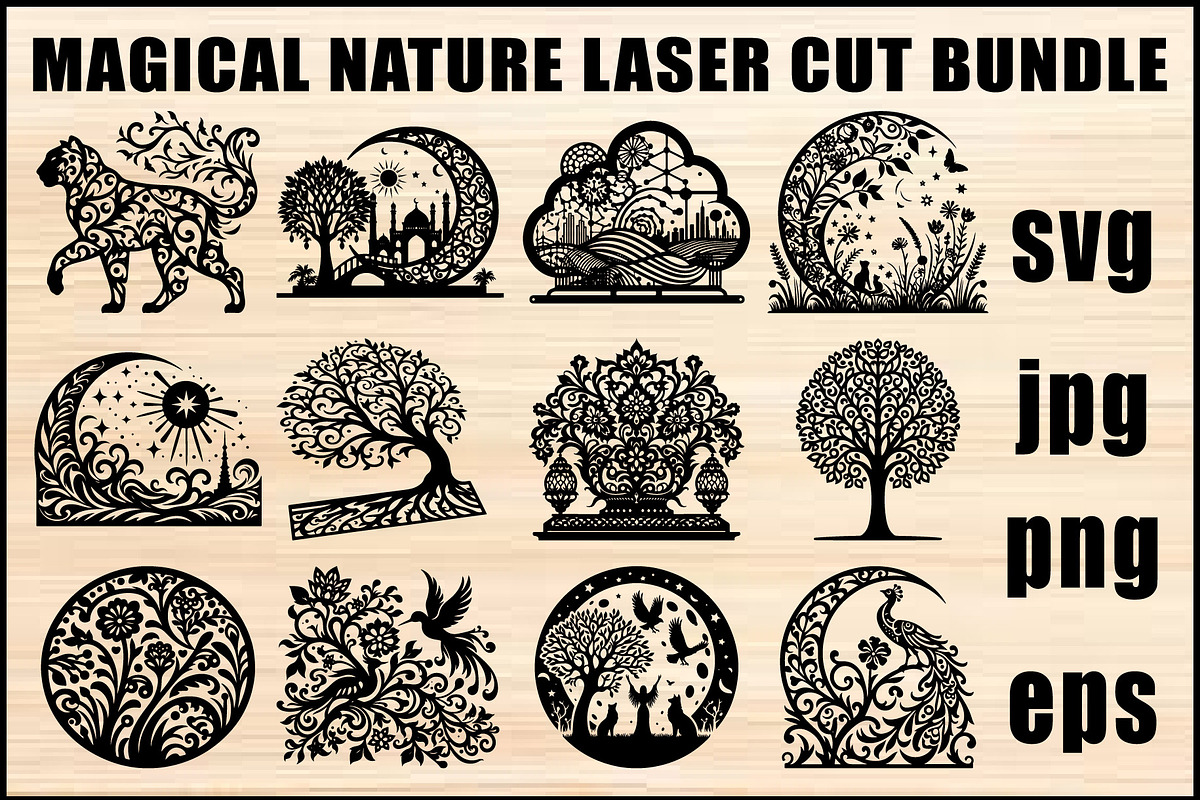 Black Laser Cut Bundle, a Graphic by abu67222 (Photo 1 of 13)