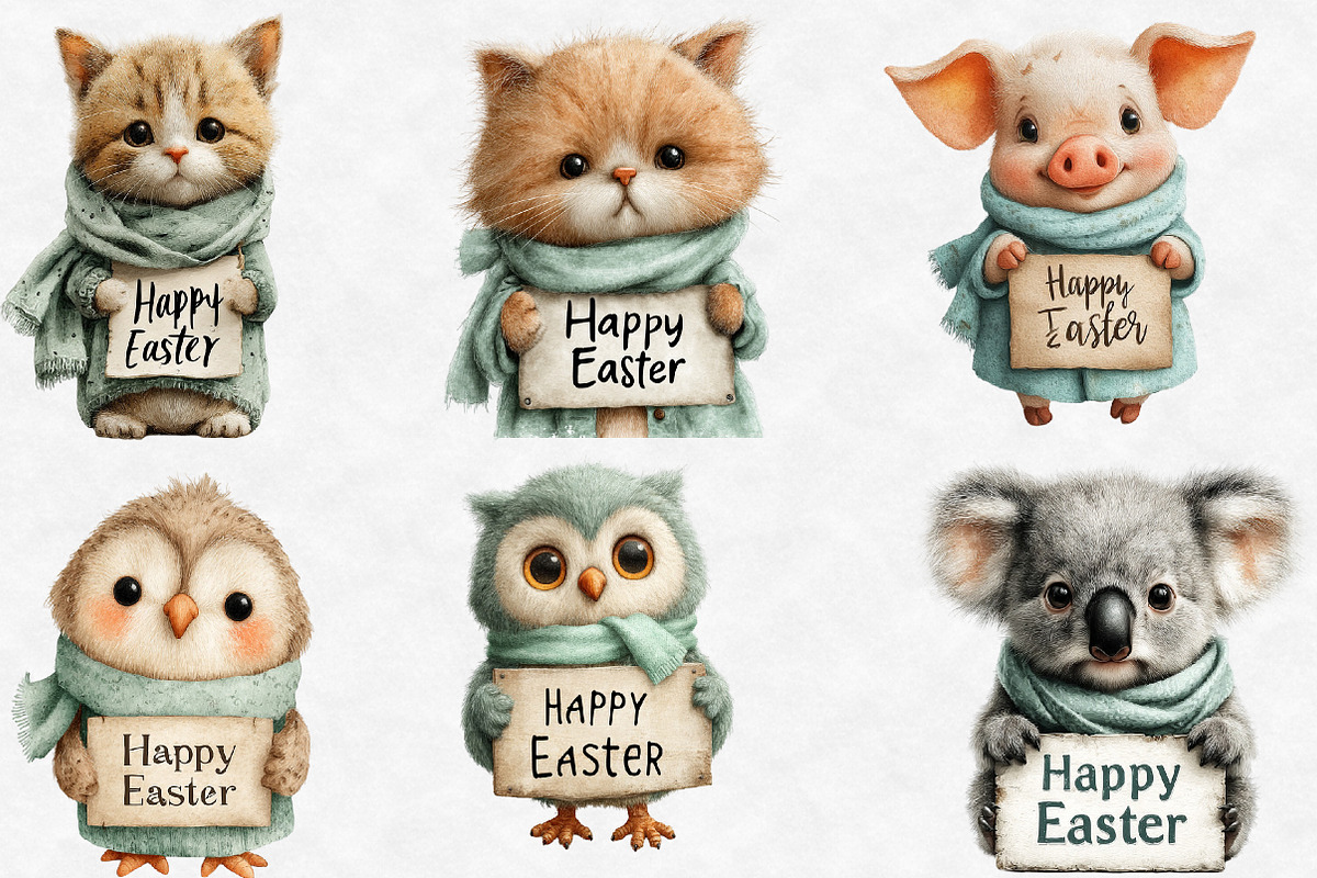 Easter Animals Clipart, an Illustration by Designworld (Photo 2 of 6)