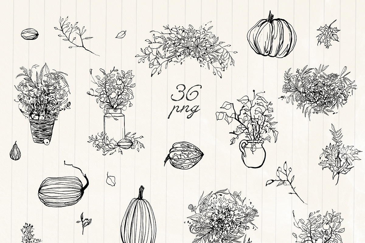 Autumn floral illustrations, a Decorative Illustration by Vero Arts (Photo 3 of 9)