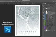 Map Poster Creator for Photoshop, a Plug-in Add-On by Drifter Studio (Thumbnail 8 of 8)