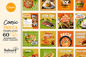 Food Instagram Templates for Canva