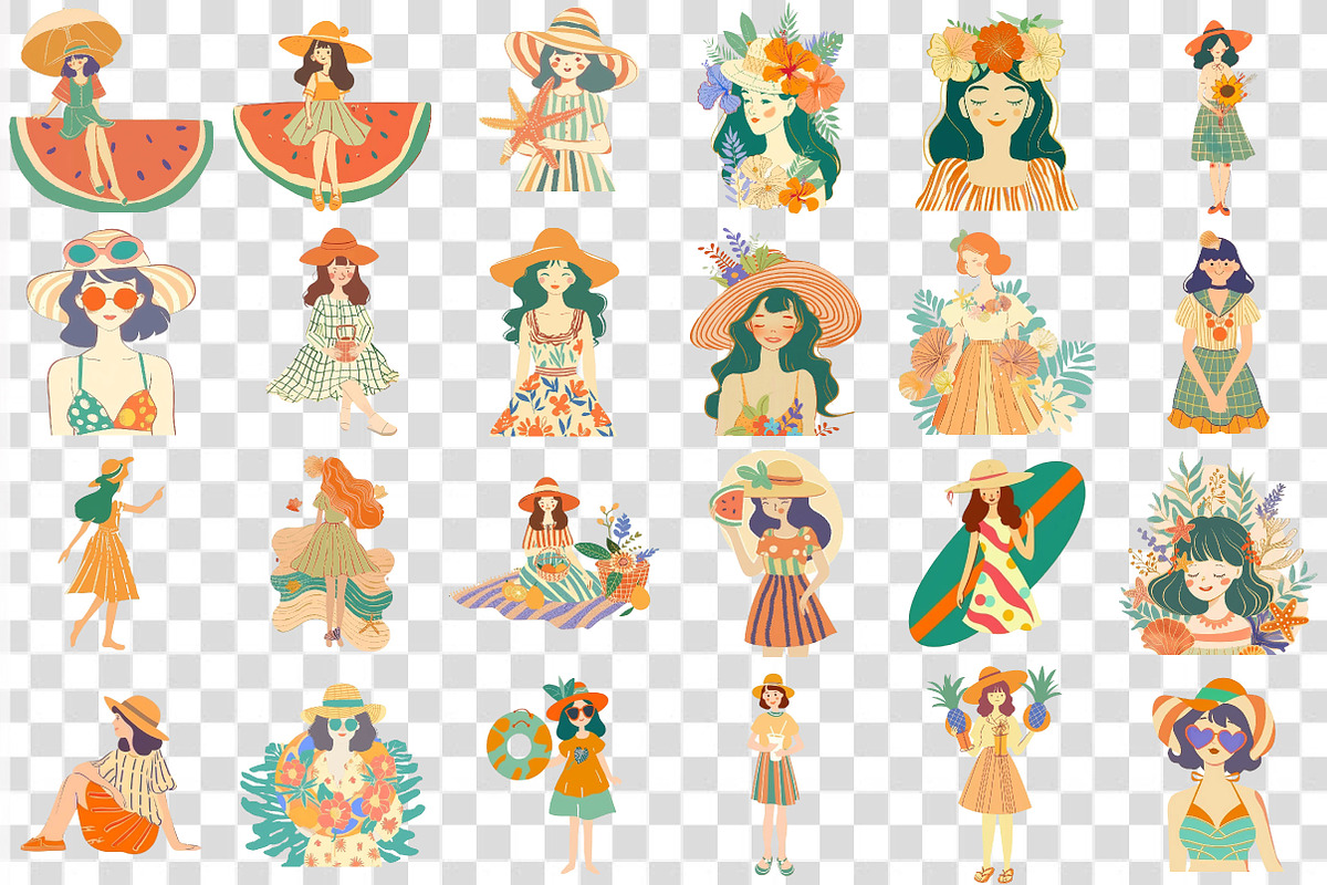 Summer Girl Clipart, a Person Illustration by DreamCafeArt (Photo 5 of 7)