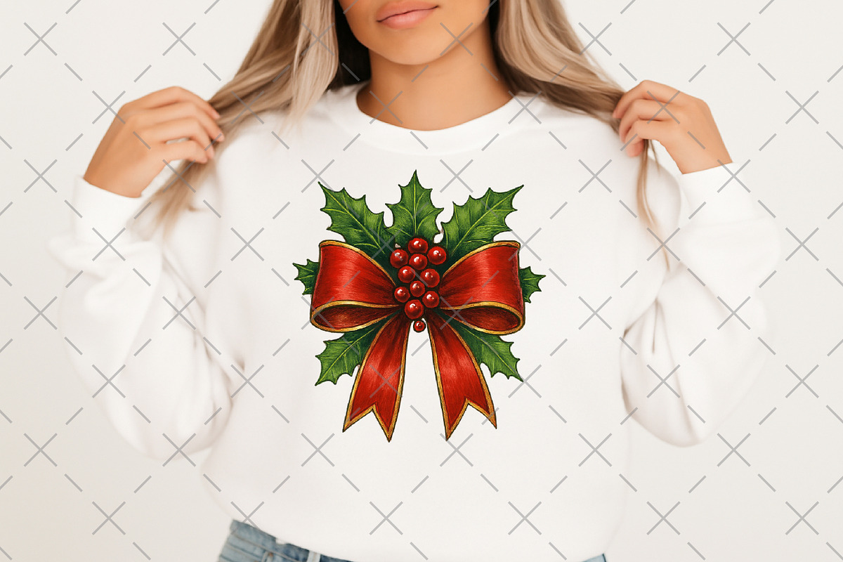Red Coquette Christmas Bow PNG, an Illustration by Craft Nest (Photo 2 of 6)