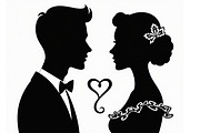 Romantic Love Cameo Silhouette set, an Illustration by Creativeshirt (Thumbnail 3 of 8)