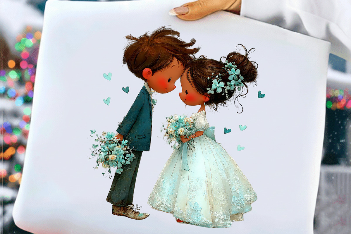 Valentine Weeding Couple Clipart, an Illustration by Craft Nest (Photo 6 of 9)