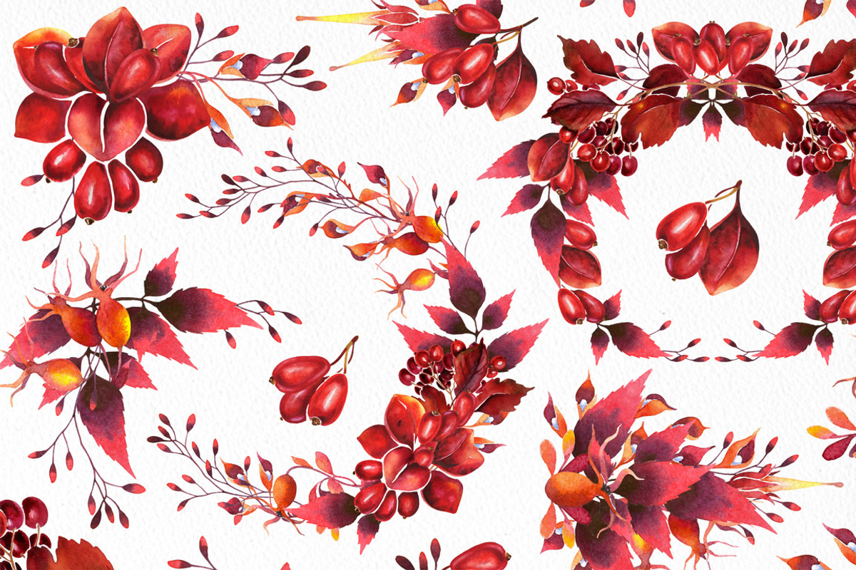 Autumn watercolor illustrations set, an Illustration by Color and Decor (Photo 2 of 5)