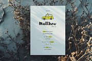 Playful Taxi Birth Announcement Card, a Card Template by Filip Studio (Thumbnail 1 of 3)