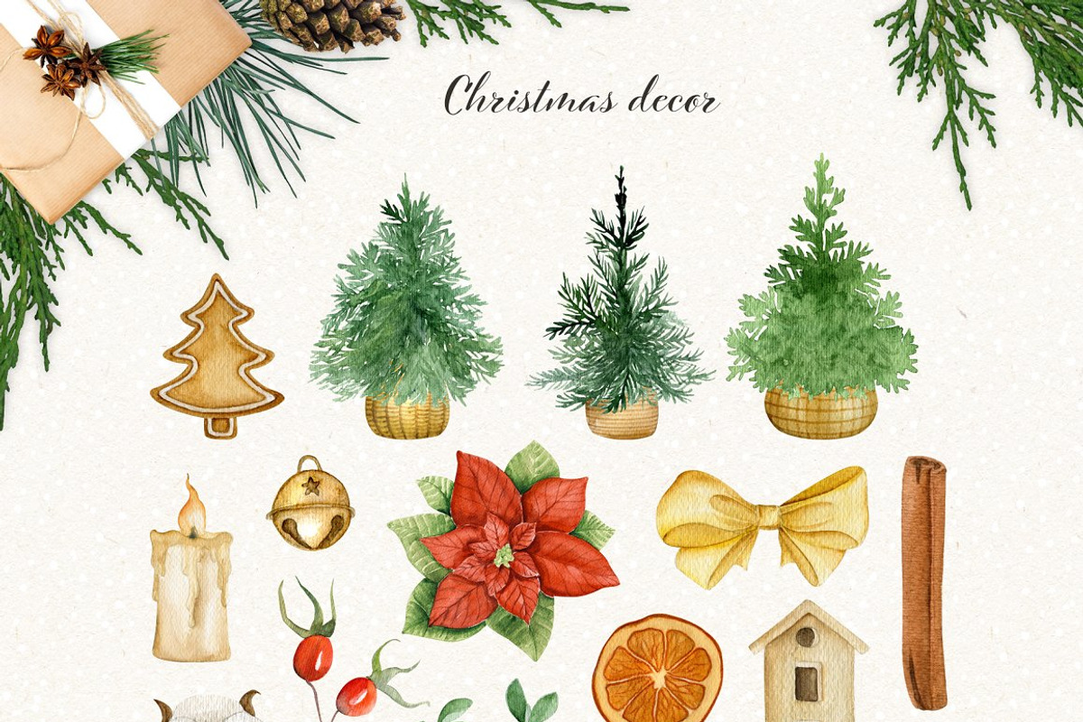 Christmas Watercolor Bundle, a Food Illustration by JuliaBadeeva (Photo 11 of 18)