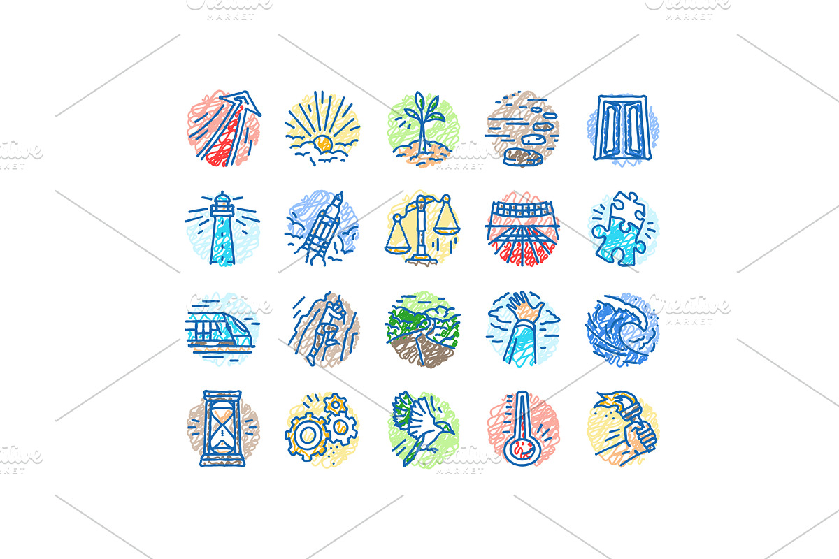 progress trend up business icons, an Object Illustration by pikepicture