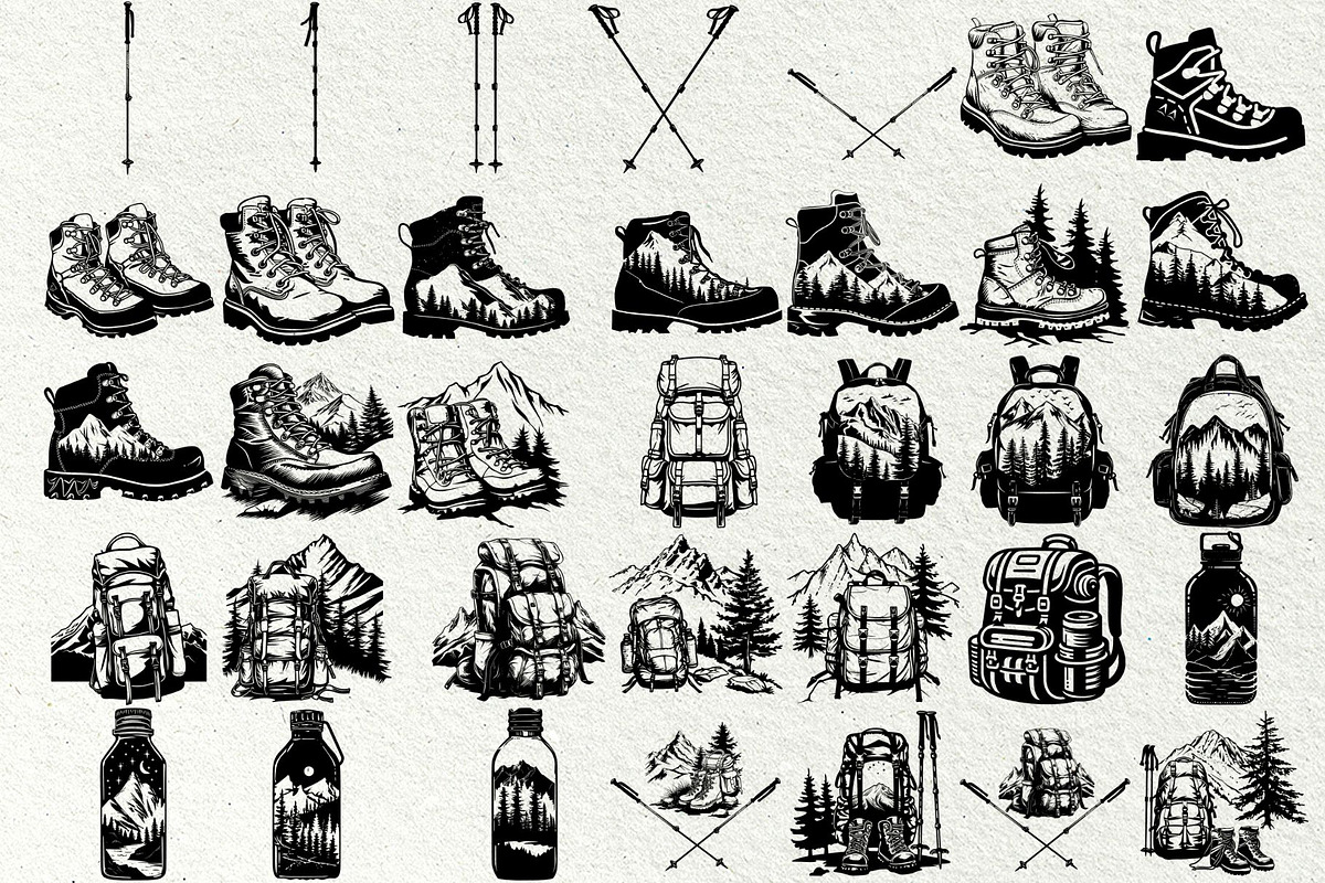 Hiking Svg Bundle, a Person Illustration by DENIDigitalArtSudio (Photo 2 of 9)
