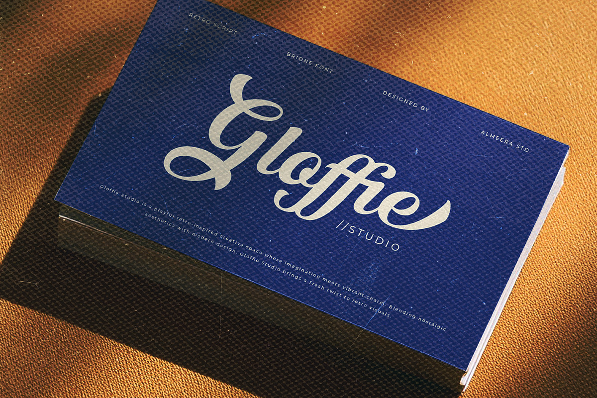 Brione — Retro Bold Script, a Script Font by Krismagraph (Photo 5 of 10)