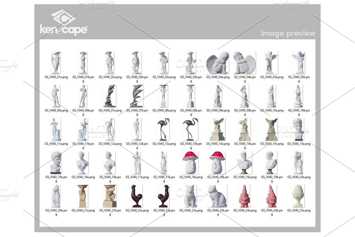 50 Garden Sculptures Photo Overlays, an Architecture Photo by KenScape (Photo 3 of 3)