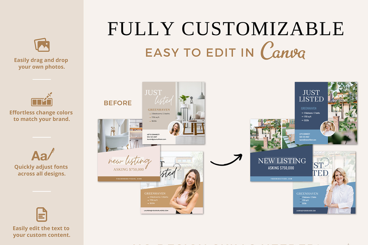 Just Sold Realtor Instagram Posts, a Social Media Template by Ciera Design Templates (Photo 2 of 5)
