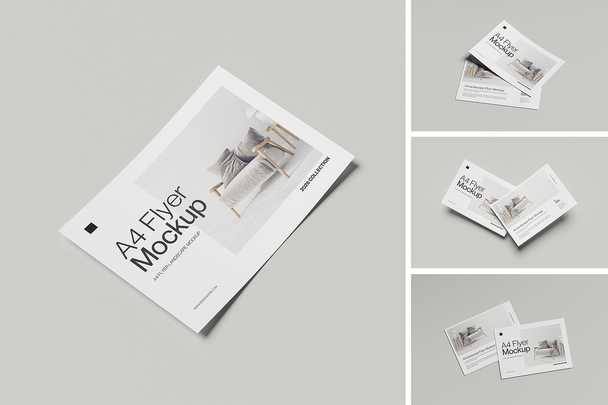 A4 Flyer Landscape Mockup, a Print Template by Difa Design (Photo 1 of 5)