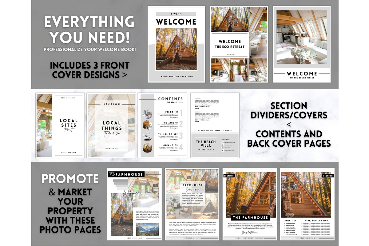Airbnb Welcome Book Template 35pgs, a Poster Template by Templatables (Photo 8 of 11)