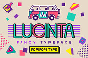 Sale ! 50% Lucinta Fancy Typeface, a Sans Serif Font by fopifopi (Thumbnail 1 of 5)