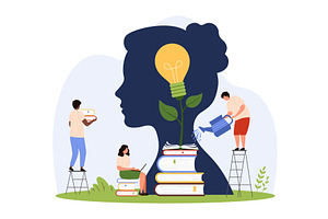 Creative mindset development with, a Person Illustration by Flashvector