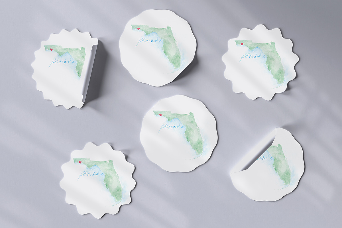 Watercolor Map of Florida, an Illustration by Beloved Paper (Photo 5 of 6)