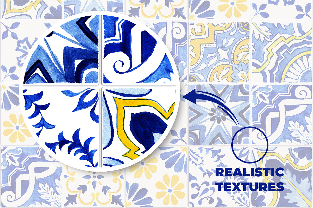 Portuguese Tiles Digital Papers, a Pattern Graphic by ilonitta (Photo 5 of 11)