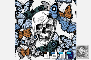 Skull With Butterflies