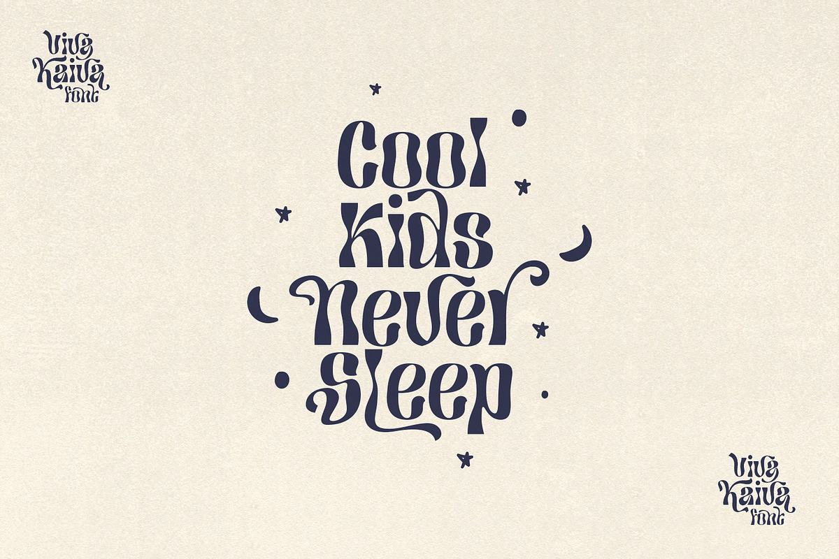 Viva Kaiva - Unique Psychedelic Font, a Sans Serif Font by creativemedialab (Photo 7 of 11)