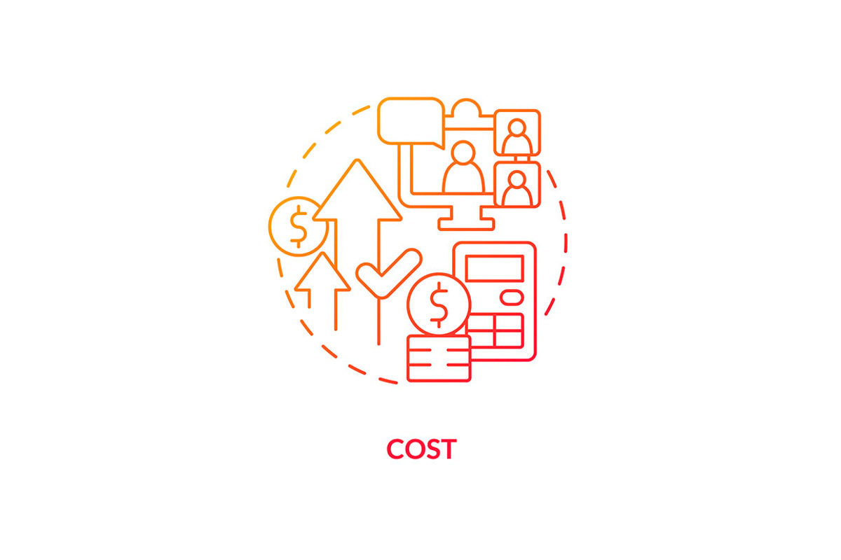 Cost red gradient concept icon, an Icon by IMG Visuals