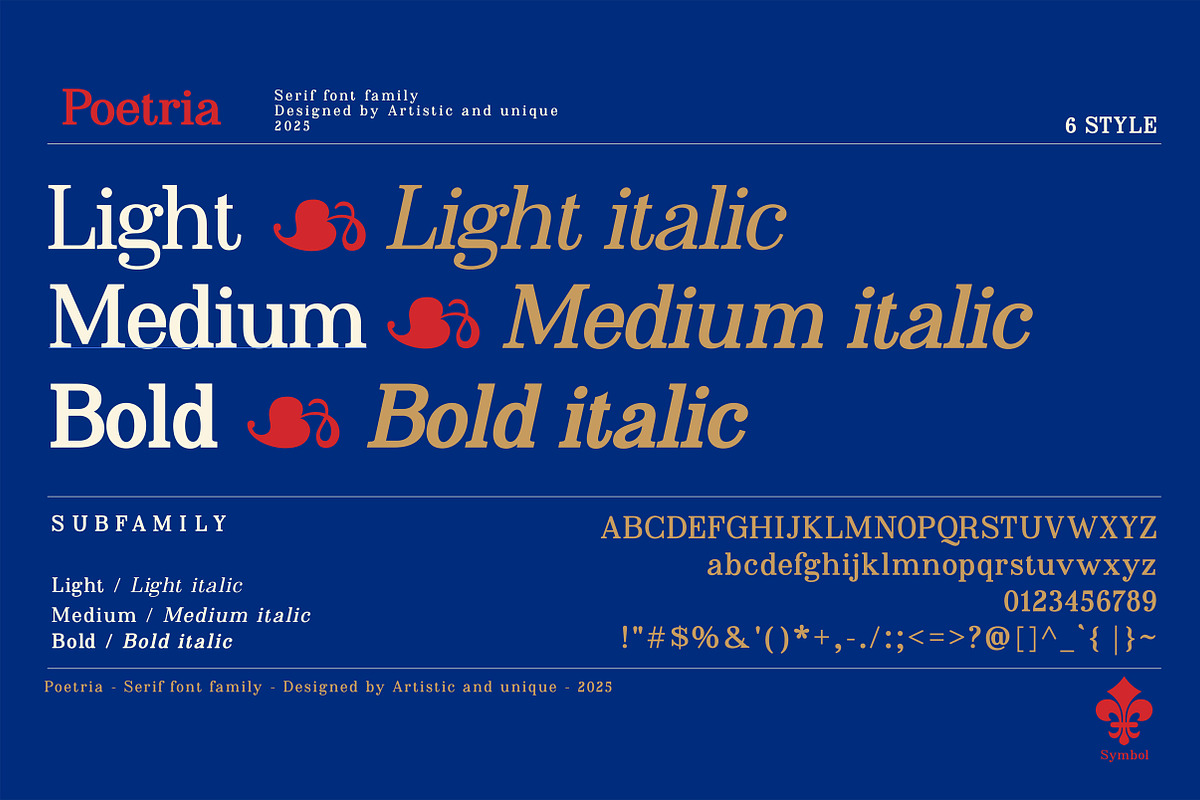 Poetria - Serif Font Family, a Serif Font by Artistic & Unique (Photo 3 of 15)