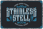 Stainless Steel Vintage Layered Font, a Serif Font by JumboDesign (Thumbnail 1 of 5)
