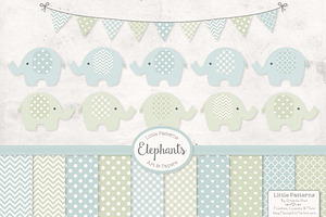 Boys Pastel Elephants & Patterns, an Illustration by Amanda Ilkov