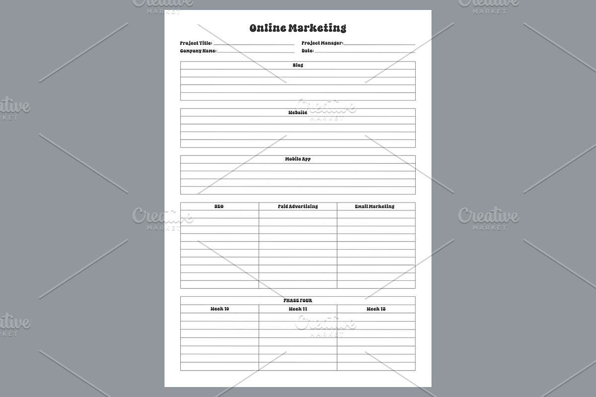 Online Marketing Planner Sheets, a Stationery Template by shahsoft (Photo 2 of 4)