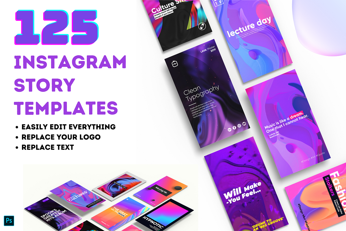 125 Modern Instagram Story Template, a Social Media Template by Kay Designs (Photo 1 of 4)