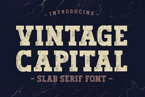 Vintage Capital Font Slab Serif