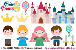 Prince Princess Digital Clip Art