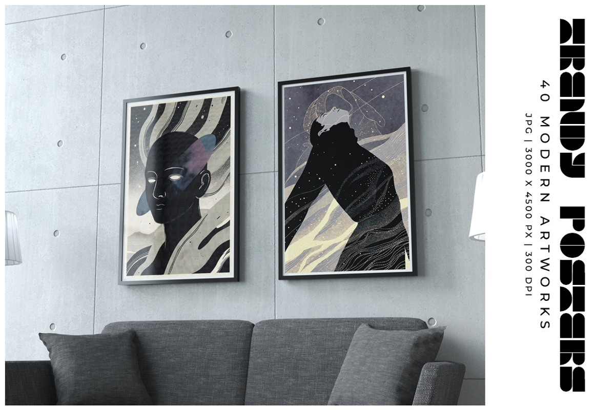 Trendy Modern Art Posters, a Decorative Illustration by Digital Art Creations (Photo 5 of 10)