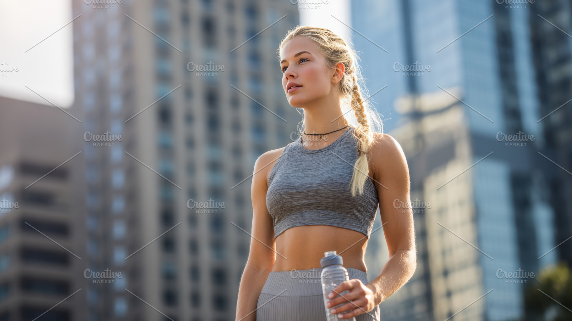 Fitness enthusiast enjoys city view, a Photo by Beautiful things
