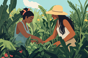 Young trans woman gardening with her, a Photo by Iftikhar Alam