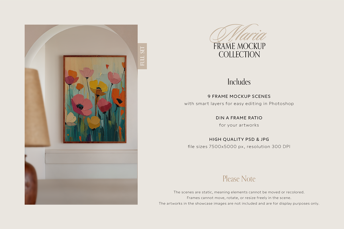 MARIA Din A | Frame Mockup Full Set, a Household Mockup by Acierto Studio (Photo 2 of 15)