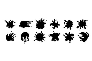 Black splash shape. Abstract dropped, an Illustration by skripnikbb