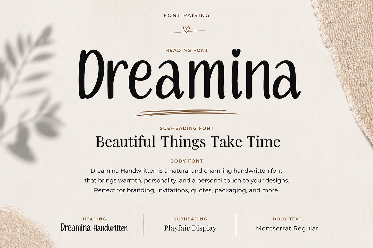 Dreamina Handwritten, a Handwritten Font by Wow Magic (Photo 4 of 5)