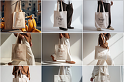 50 Fashion Tote Bag Mockups PSD Bund, a Mockup by MockupShopi (Thumbnail 8 of 10)