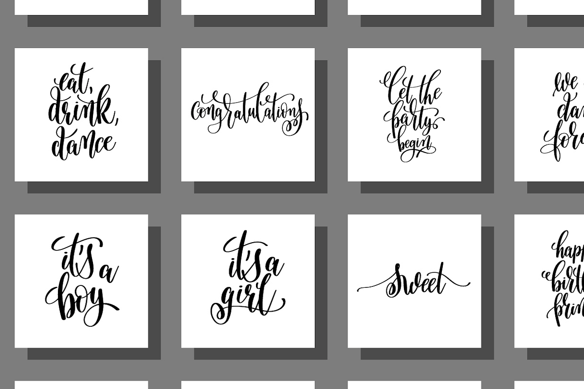 set of 100 lettering posters, a Decorative Illustration by karakotsya (Photo 6 of 7)