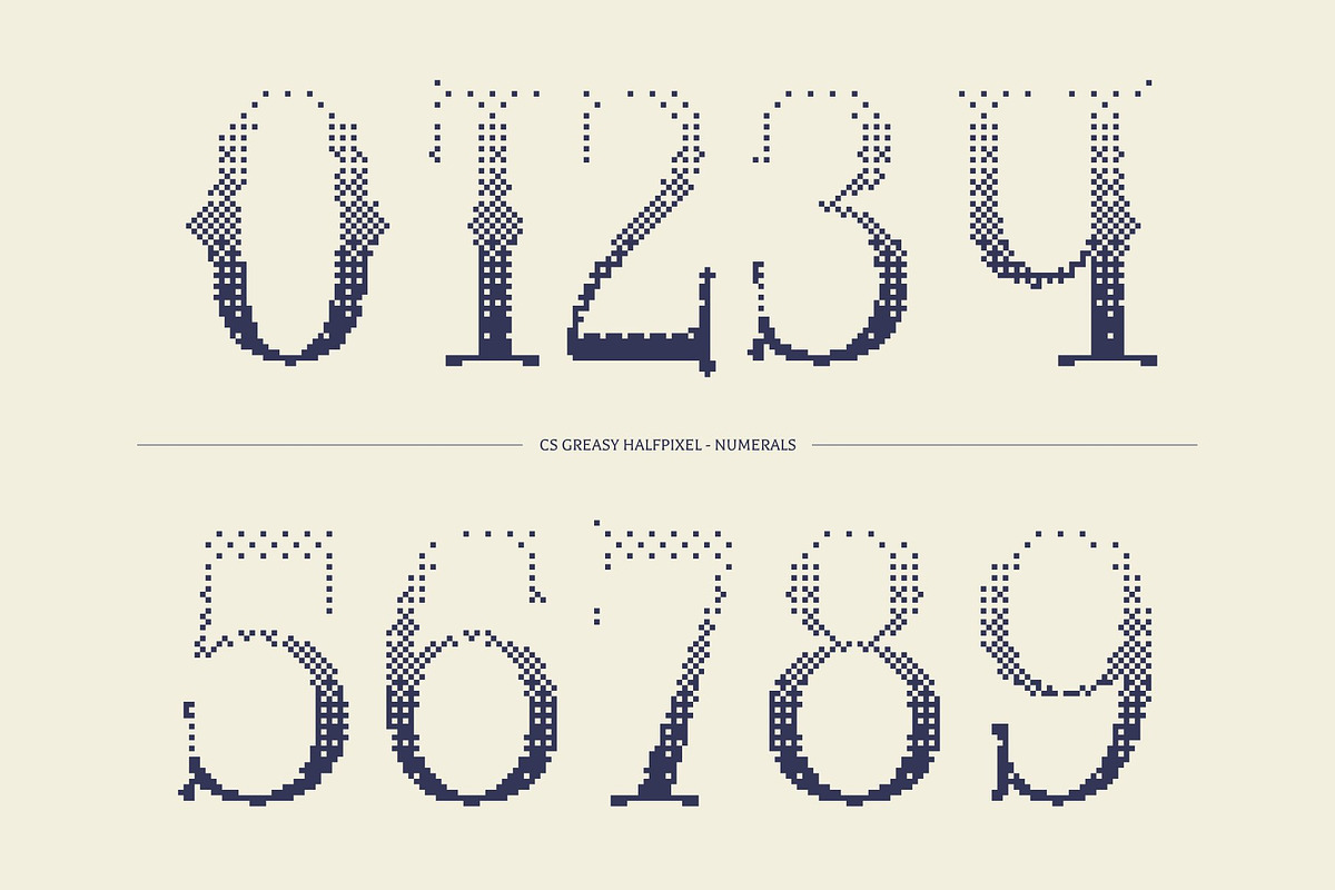 CS Greasy Halfpixel, a Serif Font by Craft Supply Co. (Photo 4 of 8)
