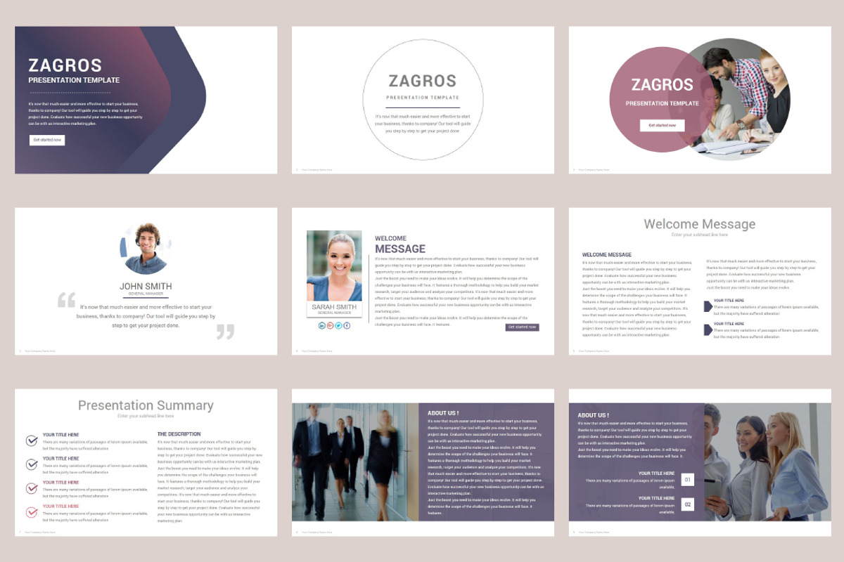Zagros Business PowerPoint Template, a Presentation Template by SlideOne
