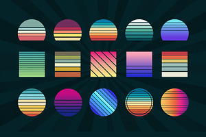 100 Vintage Retro Sunset Bundle SVG