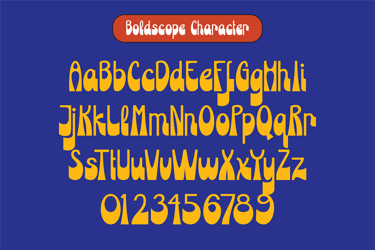Boldscope - Retro Psychedelic, a Sans Serif Font by ahweproject (Photo 4 of 10)