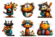 Whimsical Easter Cat Clipart PNG, an Illustration by Dream Creation (Thumbnail 4 of 6)