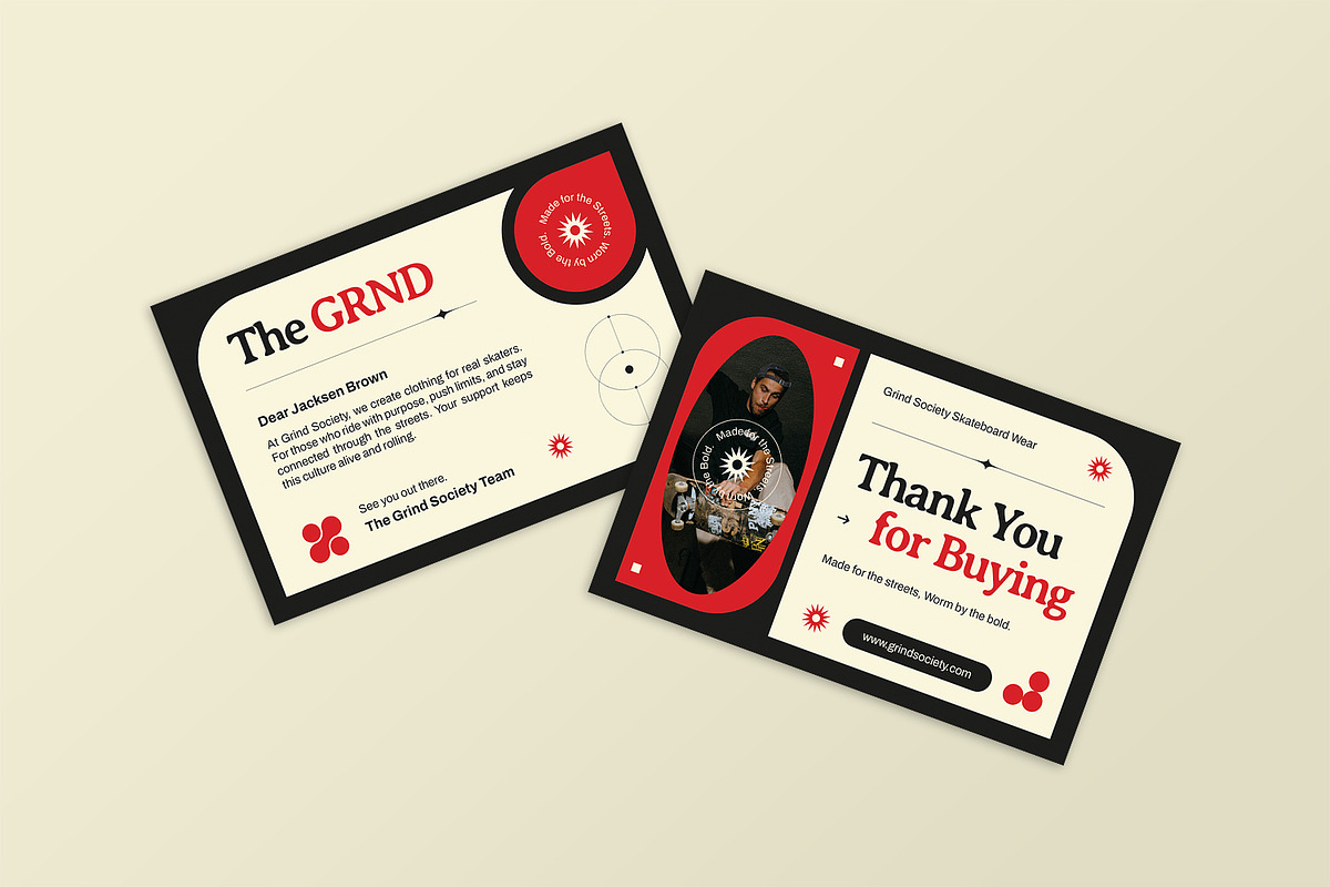 Grind Society - Thank You Card, a Print Template by StreaksideStd (Photo 2 of 3)