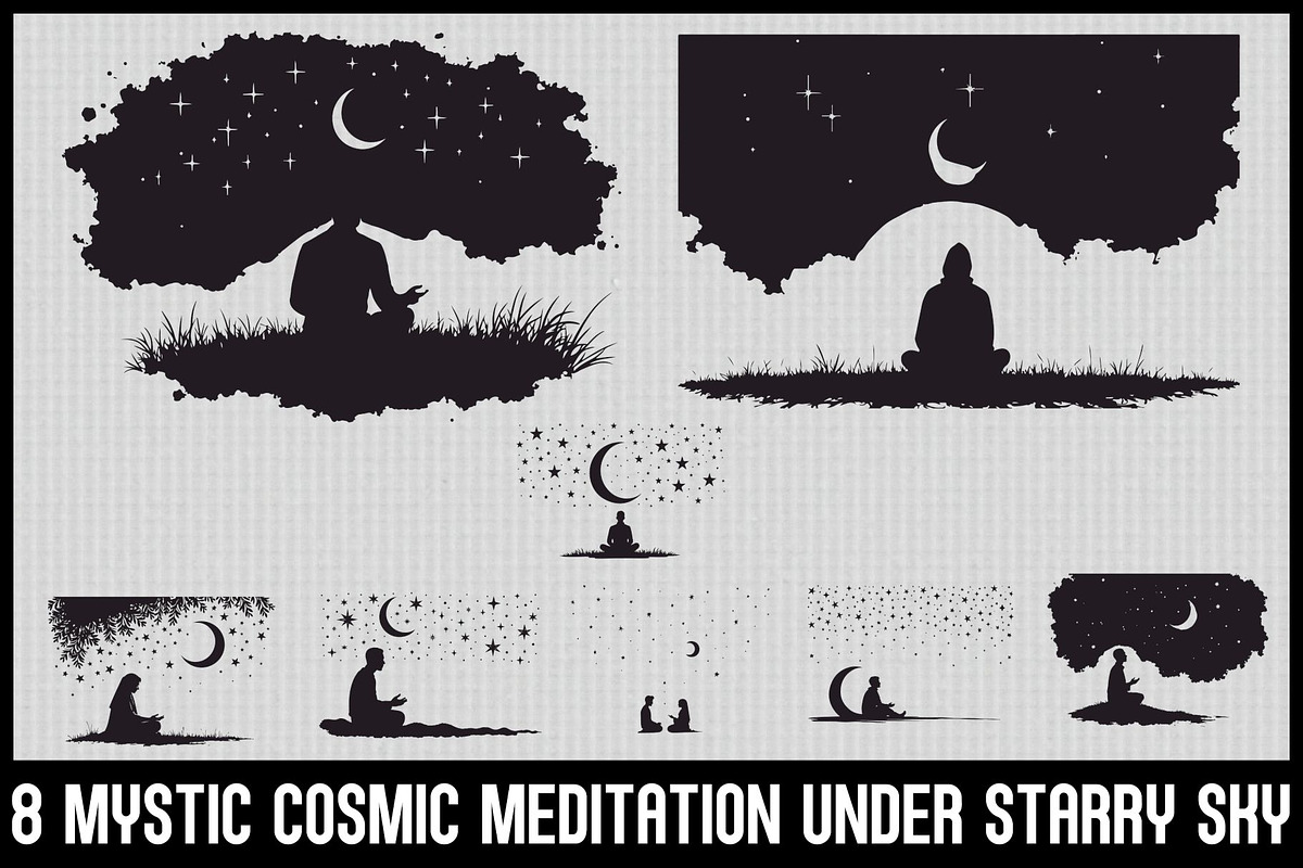 Mystic Meditation Under Starry Sky, an Illustration by Designs_River (Photo 1 of 9)