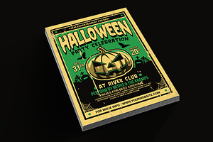 Halloween Party Flyer Retro