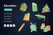 3D Education Icons Set, an Object 3D Model by Kmg Design (Thumbnail 1 of 2)